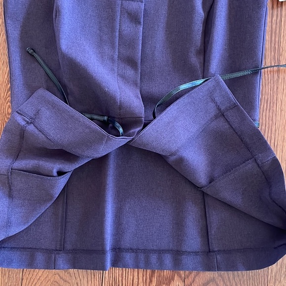 Fashion Bug NEW belted notch collar hiddenbutton up VEST eggplant color career 8 - Picture 10 of 14